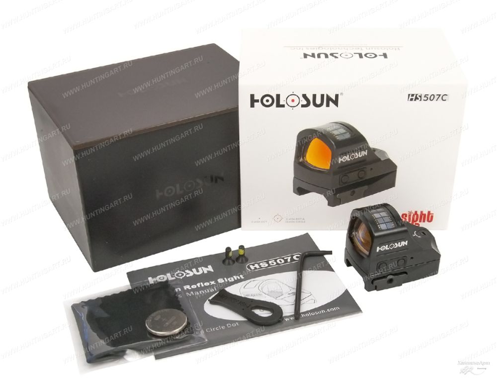 Открытый коллиматор Holosun Open micro на Weaver/Picatinny, солнечная батарейка, прицельная сетка точка/круг/круг-точка 2/32 МОА