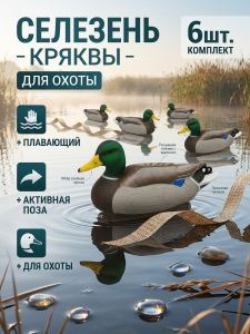 Чучело кряквы селезня, комплект 6шт купить в интернет-магазине ХантингАрт