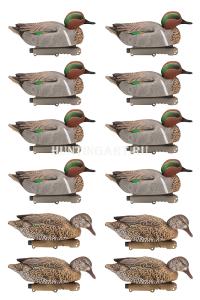 Комплект чучел FA HD Чирок-свистунок 12 чучел (8 селезней активных, 4 самки кормящиеся) купить в интернет-магазине ХантингАрт