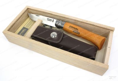 Нож Opinel серии Tradition Luxury №08 с клинком 8,5 см и рукоятью из бука в деревянной коробке с чехлом купить в интернет-магазине ХантингАрт