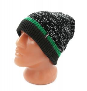 Шапка зимняя водонепроницаемая DexShell Cuffed Beanie черная с зеленой полоской, DH353GRN купить в интернет-магазине ХантингАрт
