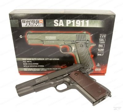 Пистолет пневматический Swiss Arms P1911/Tanfoglio witness P1911 (Colt 1911), калибр 4,5 мм