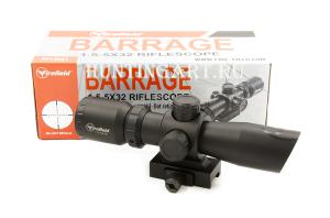 Прицел оптический Firefield Barrage 1.5-5x32, сетка Mil-Dot, на Weaver, подсветка Mil-Dot красная/зелёная купить в интернет-магазине Хантингарт