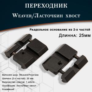 Переходник с верхним основанием Weaver на Ласточкин хвост (2 шт) купить в интернет-магазине ХантингАрт