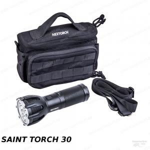 Картинка Фонарь аккумуляторный Saint Torch 30, 3 диода CREE XHP 50B, до 5600 люмен, сумка для переноски от интернет-магазина ХантингАрт Фонарь аккумуляторный Saint Torch 30, 3 диода CREE XHP 50B, до 5600 люмен, сумка для переноски купить в интернет-магазине ХантингАрт