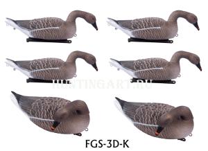 Картинка Комплект из 6 плавающих кормящихся чучел гуся Гуменника North Way Sofplast 3D (со съемными головами) FGS-3D-K от интернет-магазина ХантингАрт Комплект из 6 плавающих кормящихся чучел гуся Гуменника North Way Sofplast 3D (со съемными головами) FGS-3D-K купить в интернет-магазине ХантингАрт