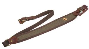 Ремень ружейный Vektor Р-301 регулируемый, кожа, неопрен, коричневый купить в интернет-магазине ХантингАрт