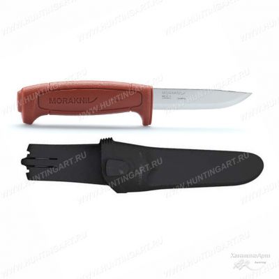 Нож Morakniv Basic 511, универсальный/строительный, углеродистая сталь, клинок 91 мм, красный