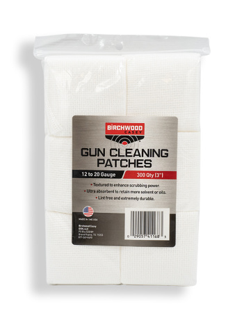Патчи Birchwood Gun Cleaning Patches для .12-.20 калибра, 300 шт купить в интернет-магазине ХантингАрт