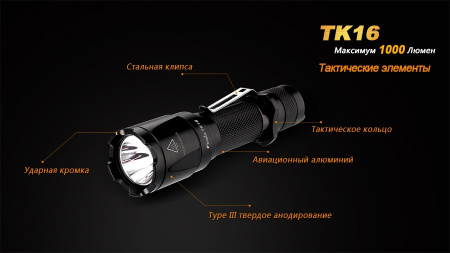 Тактический фонарь Fenix TK16 Cree XM-L2 U2 купить в интернет-магазине ХантингАрт