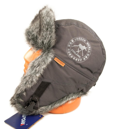 Шапка-ушанка NordKapp Badger MX Dark Grey 524, мех барсук купить в интернет-магазине ХантингАрт