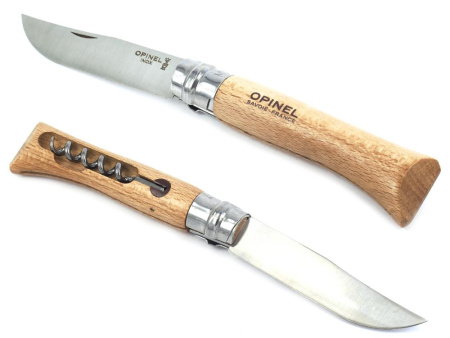 Нож Opinel серии Specialists for Foodies №10, со штопором, клинок 10 см, нержавеющая сталь, рукоять - бук купить в интернет-магазине ХантингАрт