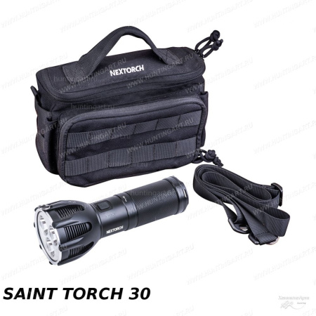 Фонарь аккумуляторный Saint Torch 30, 3 диода CREE XHP 50B, до 5600 люмен, сумка для переноски купить в интернет-магазине ХантингАрт