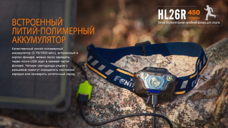 Налобный фонарь Fenix HL26R XP-G2 (R5) 450 люмен купить в интернет-магазине ХантингАрт