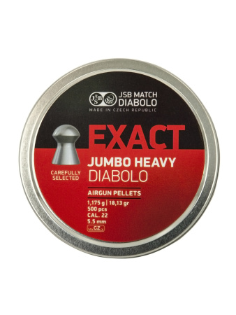 Пульки пневматические JSB Exact Jumbo Heavy 5,5 мм (.22), 1,175г, 500 шт купить в интернет-магазине ХантингАрт
