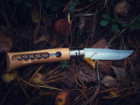 Нож Opinel серии Specialists for Foodies №10, со штопором, клинок 10 см, нержавеющая сталь, рукоять - бук купить в интернет-магазине ХантингАрт