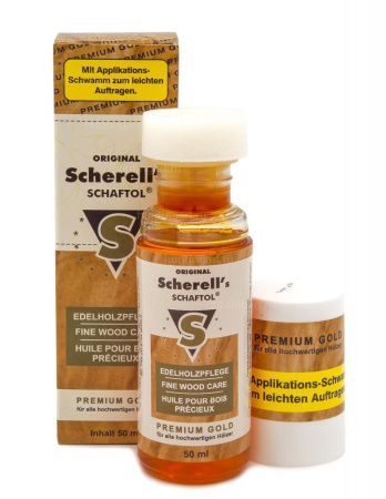 Средство для обработки дерева Schaftol Scherell’s Premium Gold (Золотистый) 23818 с губкой для равномерного нанесения, 50 мл купить в интернет-магазине ХантингАрт