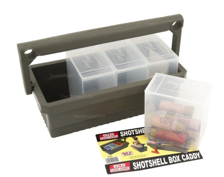 Ящик для переноски MTM Shotshell Box Caddy SS25-00 в комплекте 4 коробки по 25 патронов 12 калибра (20/28, вплоть до 410 калибра) купить в магазине huntingart.ru