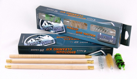 Набор для чистки ShotTime калибр 12, деревянный шомпол + 3 ерша купить в интернет-магазине ХантингАрт
