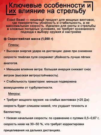 Пульки JSB Exact Beast 4,52 мм, 1,050г (250шт) купить в интернет-магазине ХантингАрт