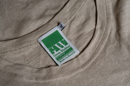 Футболка из конопли (55%) Green Washtag бежевая от производителя экологически чистой одежды