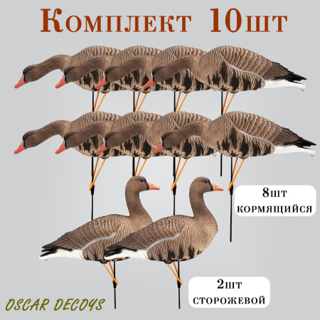 Белолобый гусь Speckbelly Goose Магнум, мягкий пластик 10шт (8+2) купить в интернет-магазине ХантингАрт