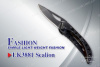Нож Tekut Sealion серии Fashion, лезвие 47 мм черное, рукоять - нержавеющая сталь с глянцевым покрытием купить в интернет-магазине ХантингАрт