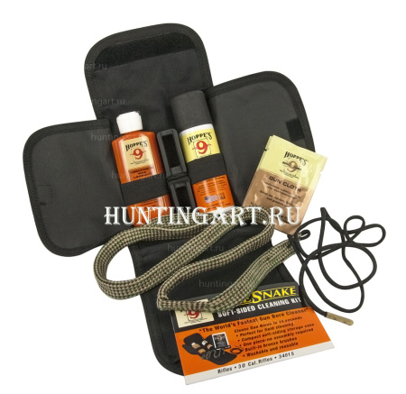 Набор для чистки оружия Hoppes с гибкой змейкой, маслом и растворителем купить в интернет-магазине ХантингАрт