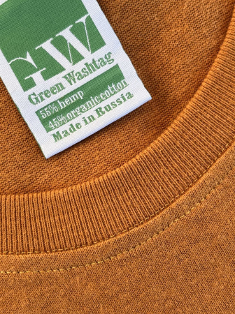 Футболка из конопли (55%) Green Washtag sudan brown от производителя экологически чистой одежды