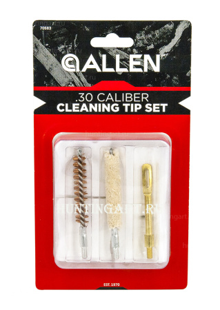 Набор аксессуаров Allen для чистки оружия (ершик, пуховка, вишер, патчи), калибры .22/.30 купить в интернет-магазине ХантингАрт