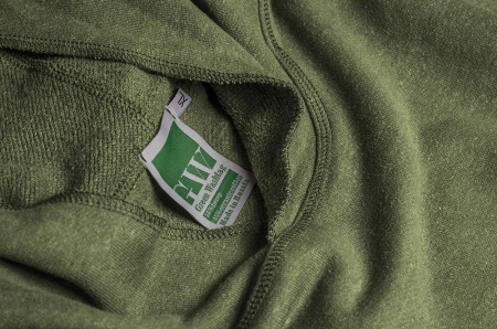 Худи из конопли Green Washtag хаки от производителя экологически чистой одежды