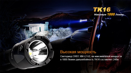 Тактический фонарь Fenix TK16 Cree XM-L2 U2 купить в интернет-магазине ХантингАрт