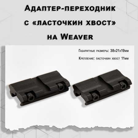 Адаптер-переходник с «ласточкина хвоста» на Weaver купить в магазине huntingart.ru